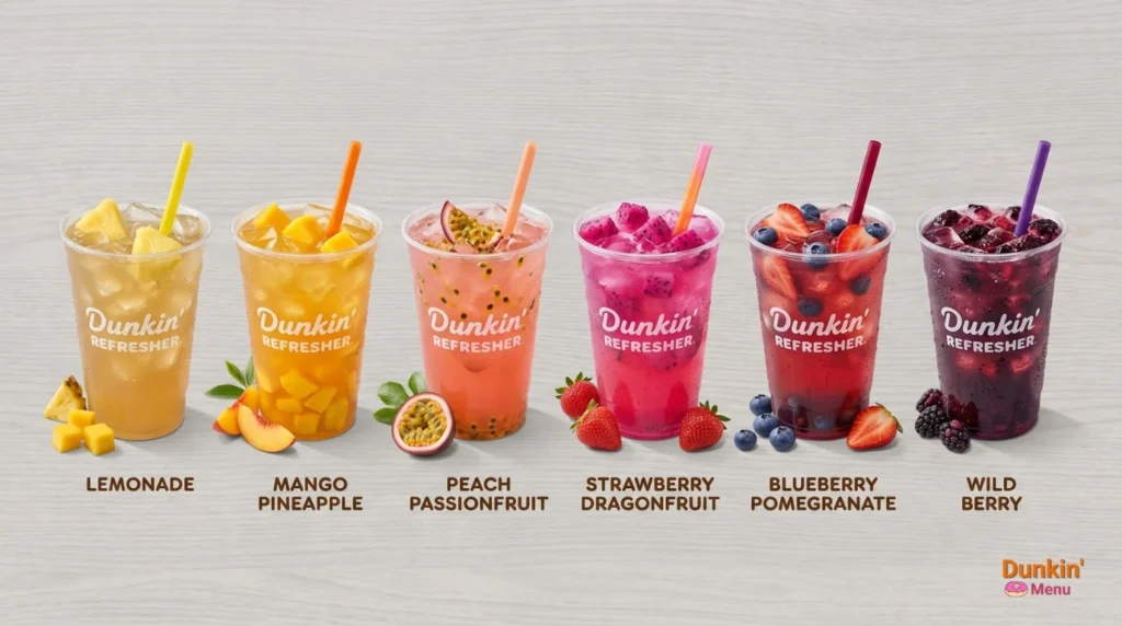 Ranked lineup of best Dunkin Refreshers flavors from top pick to last