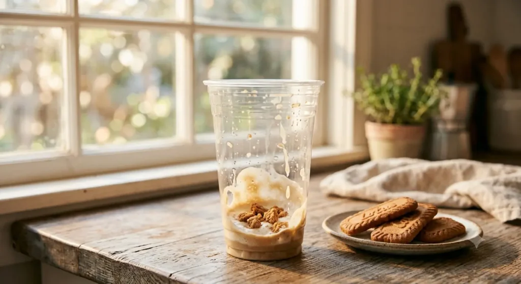 dunkin cookie butter latte finished cup review