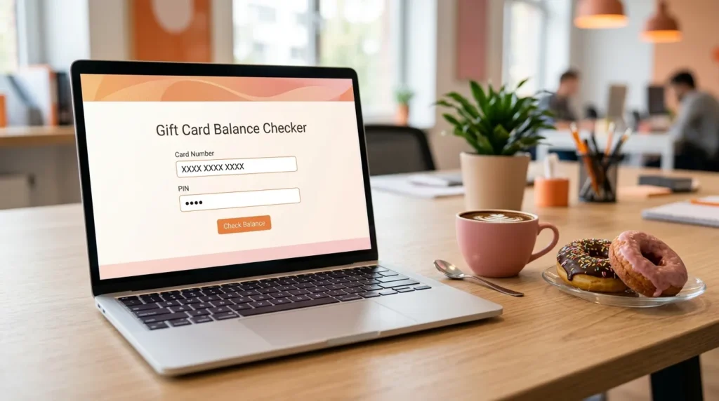 Checking Dunkin gift card balance online with card number and PIN