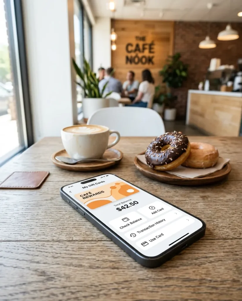 Checking Dunkin gift card balance in the mobile app