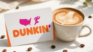 Dunkin Donuts gift card balance and coffee
