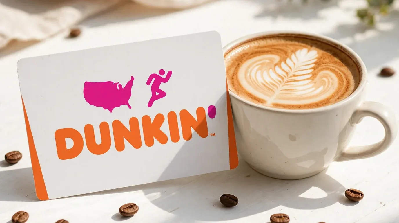 Dunkin Donuts gift card balance and coffee