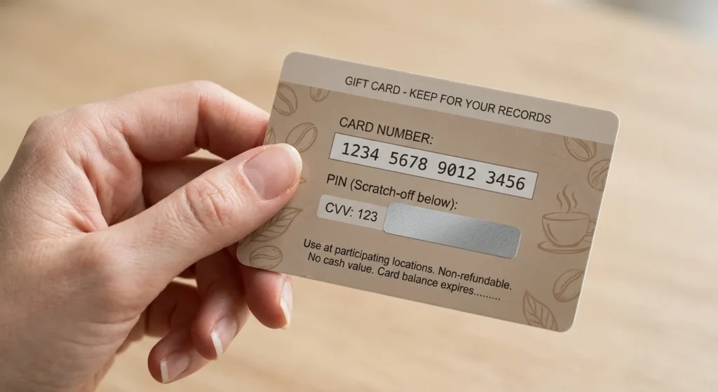 Dunkin gift card number and PIN location